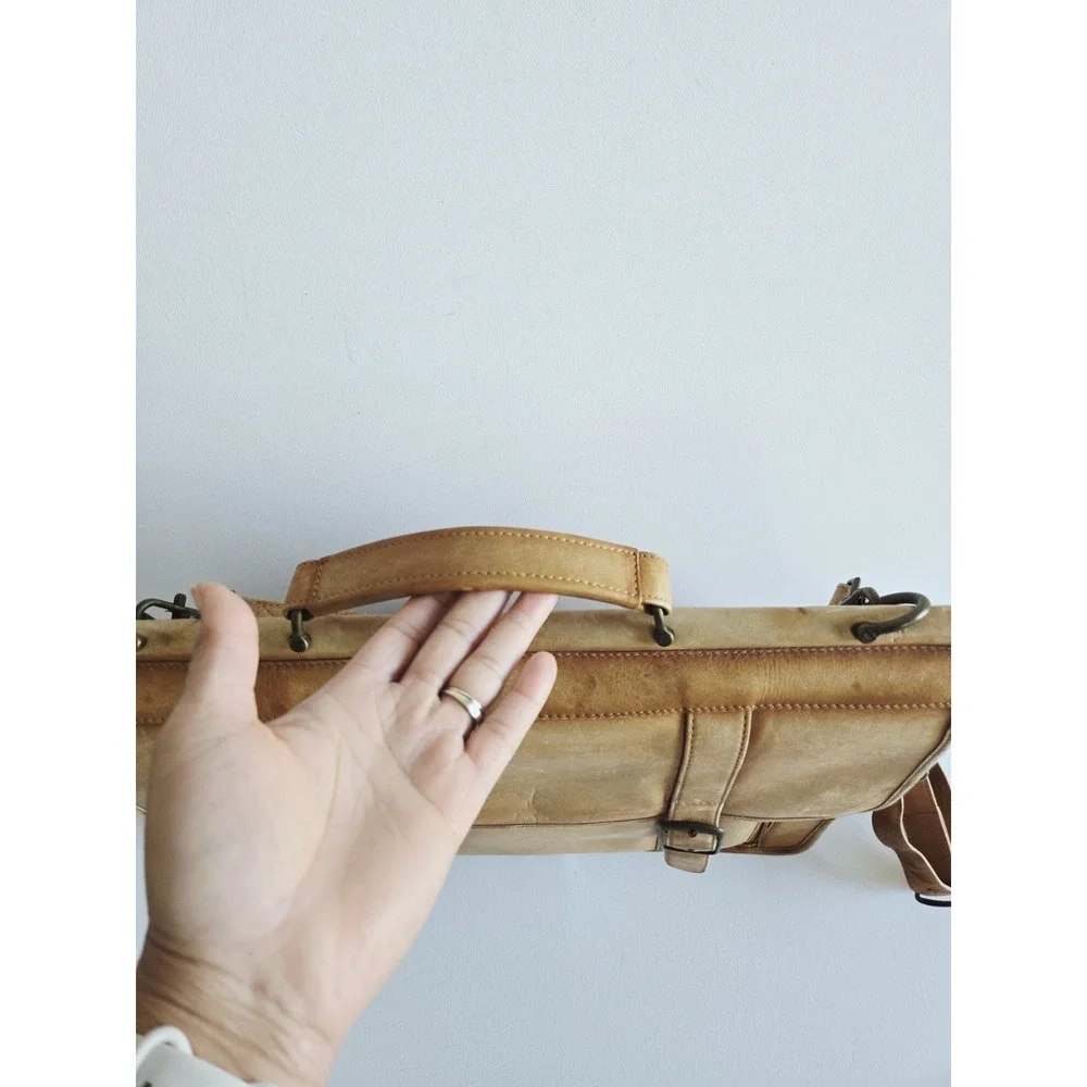 Vintage Charlie Leather Company Shoulder Computer Bag Sache